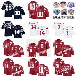 24 NCAA Football College 22 Deuce McAllister Jersey Hommes Ole Miss Rebels 14 DK Metcalf 1 AJ Brown 8 Elijah Moore 18 Achie Manning 20 Shea