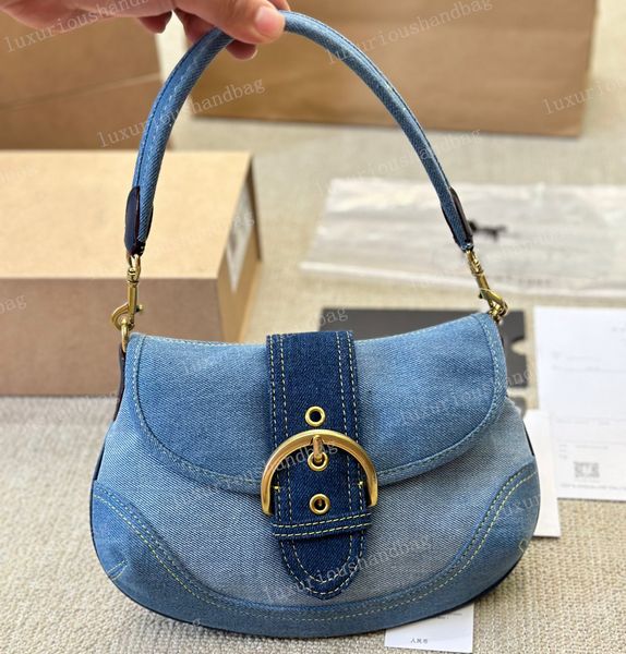 24 Nouveaux denim Soho Handbag Designer Designer Luxury Classic Classic Underar Bag Sac à bandoulière de haute qualité Sac de maquillage de téléphone en jean de haute qualité