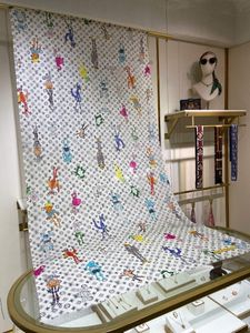 24 nieuwe topmerk designer kasjmier sjaals voor dames heren pailletten zilverdraad karakter monogram patroon luxe L letter pashmina stola sjaal wrap 110 * 200 cm
