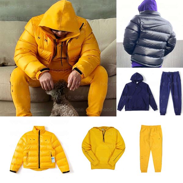 24 NUEVA chaqueta de plumón de ganso de invierno Chándal para hombre Nocta Diseñador con capucha Pantalones deportivos Conjunto Hombres Mujer Parka Tech trajes de pista de lana Correr Joggers