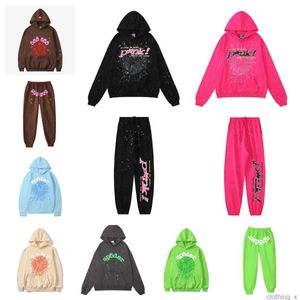 24 New5a Sweat à capuche Spider pour hommes Sweatshirts Hooded Young Thug Angel Women Polo 555555 Purple Web SweetSeS Suit Puff Print Pullover Pant