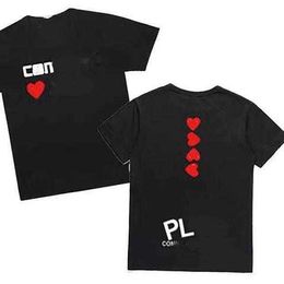 24 NEWPlay Designer Mens T-shirts Childrens Broidered Love Eyes Pure Coton Blanc Rouge Coeur rouge court à manches