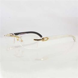 24% korting op 2023 Duidelijke oogframes voor mannen Vrouwen accessoires Randloze natuurlijke buffelhoorn carter goud transparante bril frame238c