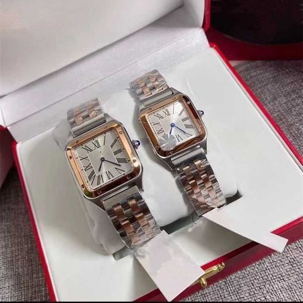 24% OFF montre montre réservoir automatique couple étanche calendrier lumineux en acier fin hommes femmes valentine cadeau horloge en gros avec boîte