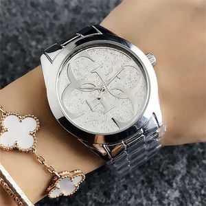 24% OFF montre montre femmes fille grandes lettres style métal bracelet en acier quartz avec horloge complète de luxe 6990