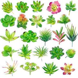 Paquete de 24 plantas suculentas artificiales para jardín, cactus falsos en miniatura, flores DIY para el hogar, plantas suculentas falsas, plantas suculentas falsas 10292807