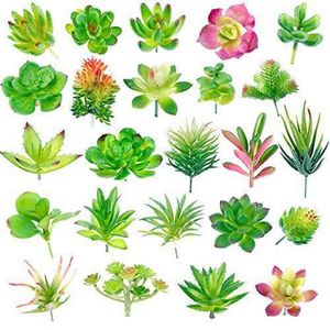 24 Pack artificiels succulents plante jardin miniature faux cactus floral bricolage maison fausses succulentes fausses plantes fausses succulentes 10292763