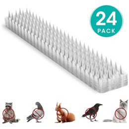 Paquet de 24 bandes de pointes de défense d'oiseaux en PVC Transparent Transparent extérieur pour une utilisation intérieure garder l'écureuil hors 42X8 2CM 240220