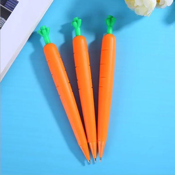 24 PCS Simulation créative Forme de légumes Carrot Mécanique crayon Soft Rubbery Migne Student Activity Activity Crayon Pâques Gift 240416