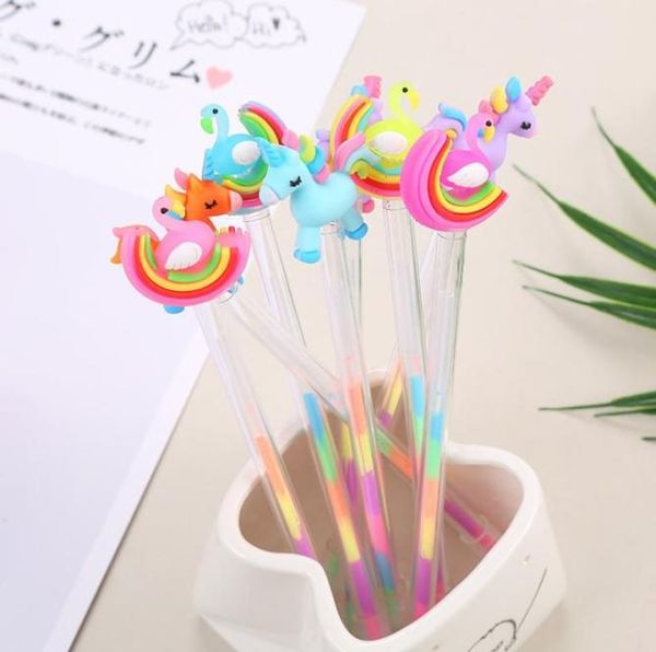 24 PCS PAPEAGE CRÉATIONNELLE Étudiant Color Gel stylo mignon DIY COLOR CARTOON Swan Pony 6 Color Highlighter ESUCHES PAPELERIA 201208524779