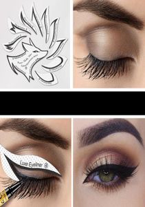 24 stuks eyeliner stencils oogmake-up sjabloon stickers kaart 12 stijlen non-woven eyeliner oogschaduw 3 minuten vormgeven gereedschap3828514