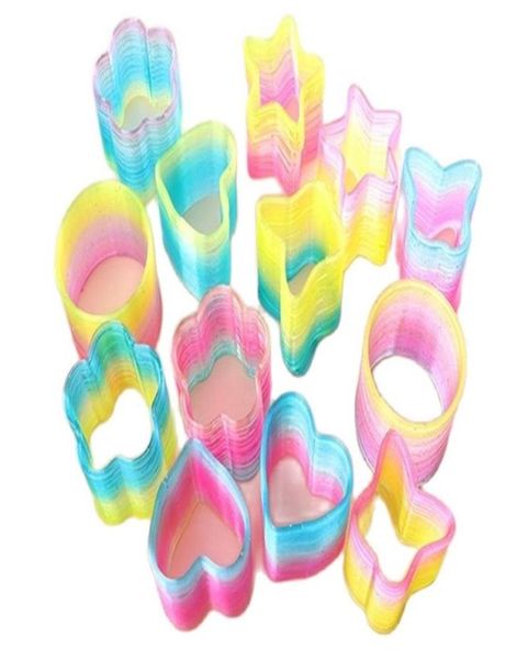24 PCSLOT 45 cm Multishaped Magic Plastic Bounce Rainbow Rainbow Transparent Spring Funny Classic Toy for Children 2203259036381