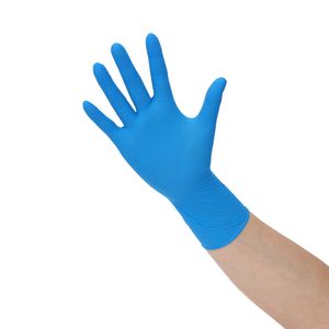 Laboratorio de cocina de guantes de goma de nitrilo puro azul a precio de fábrica de 24 piezas