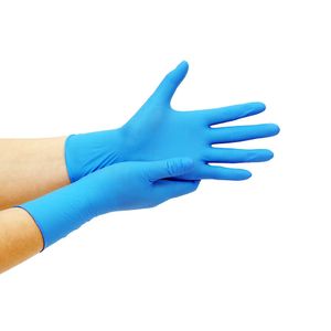 24 pièces Stock aux États-Unis Petits gants d'examen jetables en nitrile bleus sans poudre