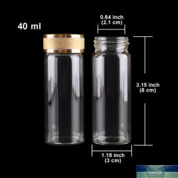 24 pièces 40 ml 30 * 80 mm bouteilles en verre avec des bouchons givrés dorés bouteille de parfum en verre transparent bouteilles d'épices pots d'épices qualité