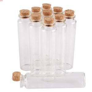 24 piezas de botellas de vidrio de 60 ml con tapón de corcho Frascos de contenedores de especias Frascos para regalo de boda Tamaño 30 * 120 mm Buena cantidad