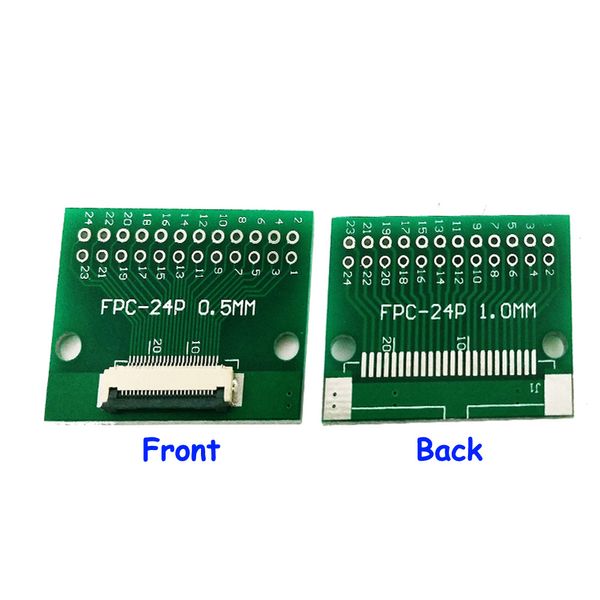 Carte adaptateur de prise de connecteur PCB FPC/FFC 24 broches 0.5mm, câble plat 24 P, prise unilatérale pour interface d'écran LCD