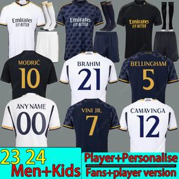24 Real Madrids Soccer Jerseys Fans version 2023 2024 kit modric Camiseta Vini Jr Camavinga Tchouameni Madrides Football Shirt sets