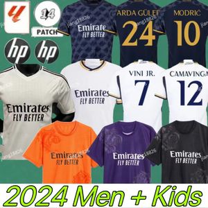 24 Real Madrids voetbal jerseys fans versie 2023 2024 kit modric camiseta vini jr camavinga tchouameni madrides voetbal shirt kinderen sets
