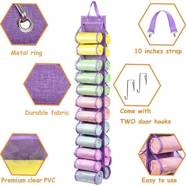 24 Roll Towel Storage Organisateur de yoga Legga Sang de rangement Sac de rangement T-shirt Chaussures de sac à main Placot