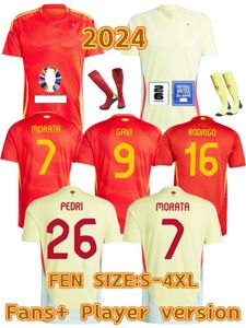 24 Spains Euro Soccer Jerseys Pedri Gavi Lamine Yamal Morata Carvajal Olmo Asensio Ferran Rodrigo Cucurella24 25 Spanish Men Kid Kit Shirt Footh