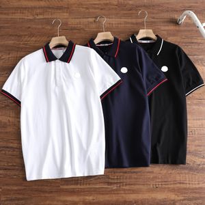 24 printemps nouveau revers décontracté pour hommes Polo Broidered Lettre Mo Classic Logo SIMPLE SIMPLE GRADE EN BUREAGE SUMPRE Summer Doit avoir un polo pour hommes de haute qualité