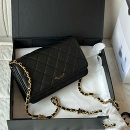 24 SS WOC Star Chain Bag Caviar Bag 20 cm Designer Dames Schoudertas Cowhide Diamant Gold Hardware Metaal Clasp Luxe handtas Crossbody Make -uptas Wallet Card Bags