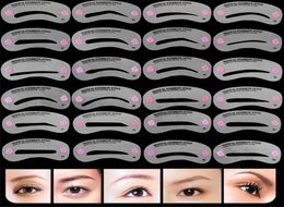 24 styles de pochoirs de maquillage pour sourcils, ensemble de cartes à sourcils, guide de dessin DIY, style, mise en forme, toilettage, modèle réutilisable, carte 3227037