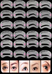 24 estilos de plantillas de maquillaje de cejas Conjunto de tarjeta de ceja Guía de dibujo de bricolaje de cejas de ceja