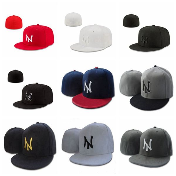 24 estilos recién llegado Carta NY Gorras de béisbol Estilo casual Gorras Deporte Hip Hop hombres Mujeres Marca Completamente cerrado Sombreros ajustados