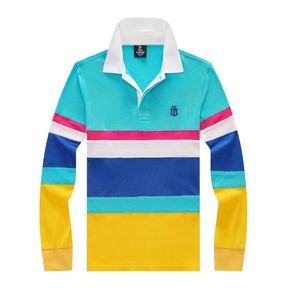 24 Zomer Puur katoenen overhemd Polokraag Shirt Lange mouw Dun Mode Sport Europese maat Casual Contrastkleur Matching Los