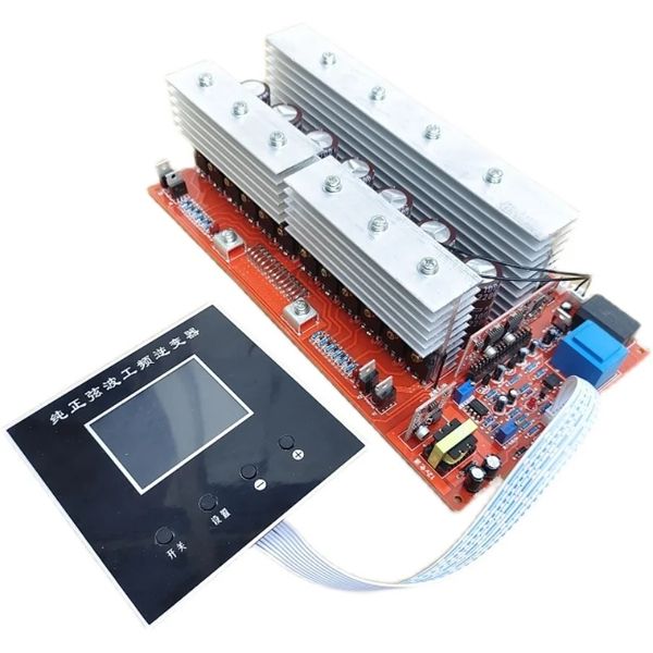 Pantalla LCD de 24 tubos Potencia Frecuencia SINE Wave Board Circuito de la placa base de la placa base 12-48V