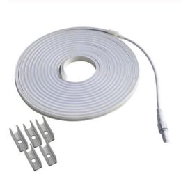 Fuera de neón LED de 24 voltios IP67 DC24V Luz flexible 4x10 mm Cuerda de neón de superficie plana para cinta a prueba de agua al aire libre Señal de neón Diy 1 - 10m B358H