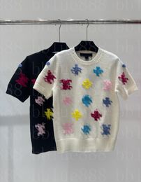24 T-shirt tricoté pour femmes, T-shirt avec lettres colorées réduisant l'âge, 1-11