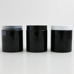 24 x 250 g lege zwarte cosmetische crème containers crème potten 250cc 250ml voor cosmetica verpakking plastic flessen met plastic dop