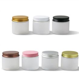 24 x Travell 60g Frost Make Up Cream Pot avec couvercles en métal 60cc 2oz Conteneurs cosmétiques pour animaux de compagnie à utiliser Mdvfx