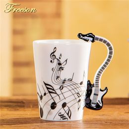 240/400 ml de guitare électrique créative Musique de bière de bière de bière en céramique tasse en porcelaine de thé à thé