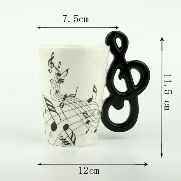 240 / 400ml Musique Remarque Porcelaine Café Masse de thé créative Mug Céramic Beer Mug Cafe Coffee tasse de tasse de thé drôle Tasse de gobelet Décoration