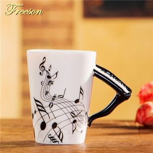 240 / 400ml Porcelaine Porcelaine personnalisée Musique Café Certe Ceramic Tea Cafe Café Masse de thé créatif Tasse Tasse Top Tobs