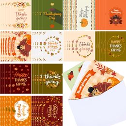 240 stuks Thanksgiving wenskaarten met enveloppen Bulk herfst wenskaarten Vintage Turkije Pompoenen wenskaarten