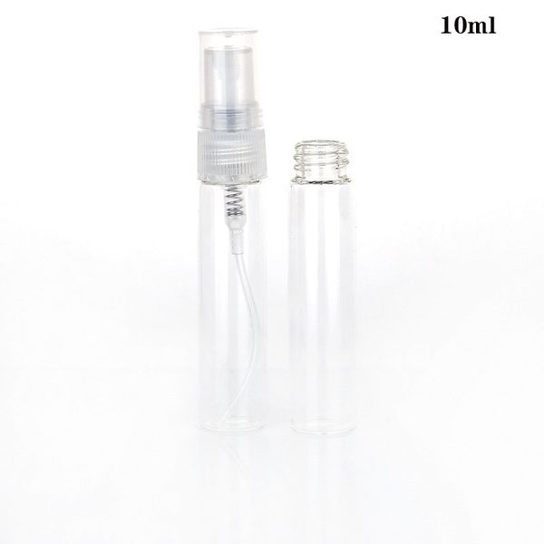 Flacon pulvérisateur de parfum vide transparent, 2400 pièces/lot, Mini bouteilles de parfum de poche en verre de 10ml