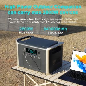 2400W 2000W Camping Solar Power Station 1000W 500W Portable LifePo4 Batterij Solar Generator AC Power Bank Back -up Energieopslag