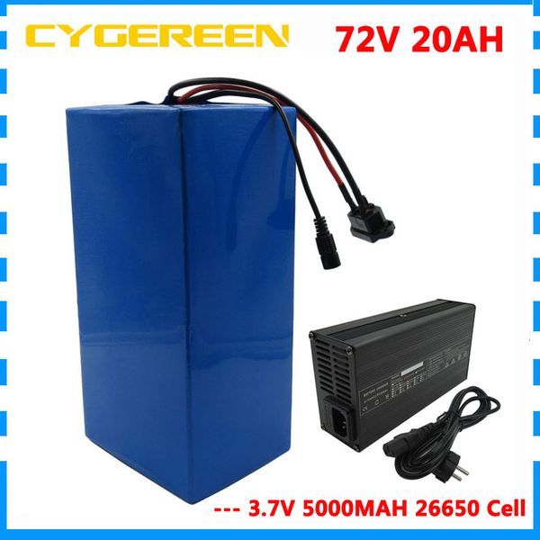 Batterie de Scooter 2400W 72 V 20AH batterie au Lithium 72 V 20AH batterie de vélo électrique 72 V 3.7 V 5000 MAH 26650 cellule 40A BMS