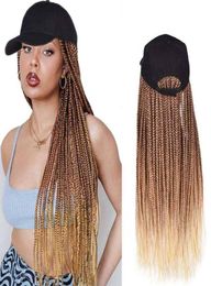 24039039 Gorra de béisbol trenzada en caja trenzas y pelucas para mujeres negras cabello trenzado sintético con sombrero ajustable 3730913