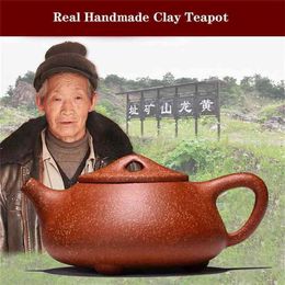 240CC Echte Handgemaakte Yixing Klei Theepot Chinese Waterkoker Puer Thee Set Kung Fu Zisha Theewaar 210724307I