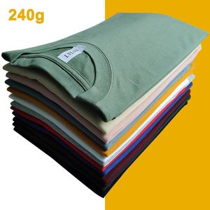 240g XS-4XL Heren T-shirts Heren Zomer Casual T-shirts Heren Korte Drop Schouder Katoen Basic Effen Effen T-shirts Dames Plus Size 240315