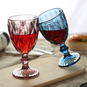240 ml reliëf wijnglas glas in lood biergoblet vintage wijnglazen huishoudelijke sap drinkbeker