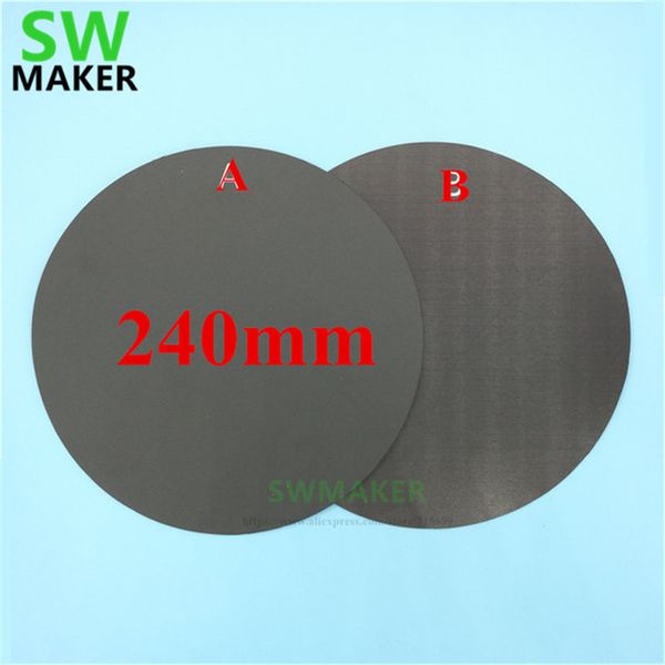 2 240 mm Round Magnetic Adhesive Lit Bad Tape Imprimer Sticker Build Build Plate Rape Flexplate pour DIY Kossel / Delta 3D Imprimante