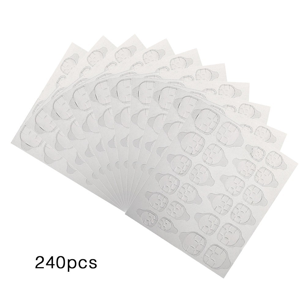 240pcs Nail Adhesive Glue Tapes Nail Tabs Clear DIY Manicure Decoration for Fake Nails Tips