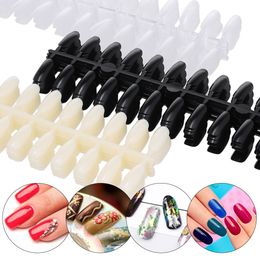 240 stks / set volledige hoes natuurlijke valse nep spijkers kunst tips mat pure kleur ovale kunstmatige manicure nagel tips